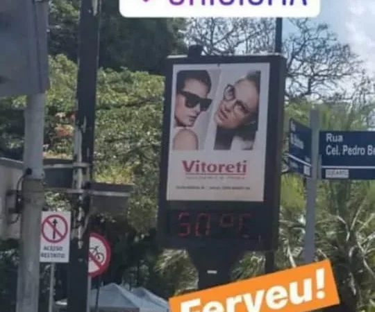 Criciúma marca 50º em termômetro