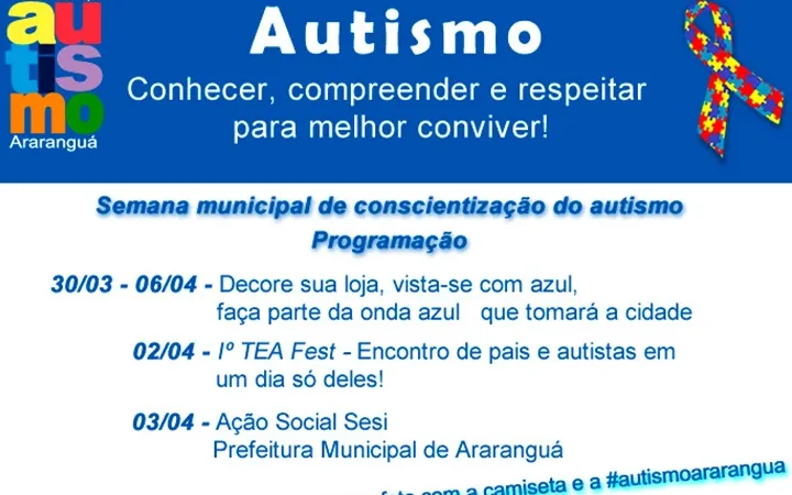 Secretarias de Governo mobilizadas na Semana de Conscientização do Autismo