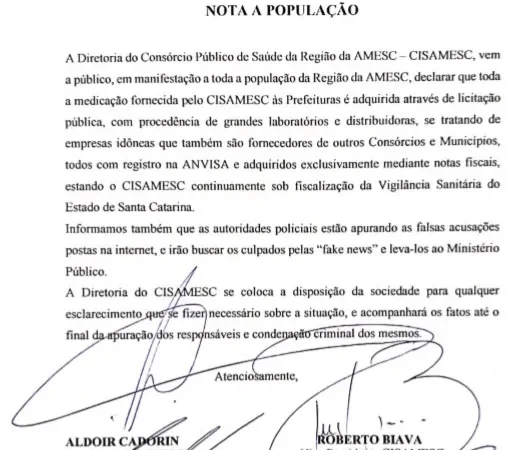 CIS Amesc emite nota sobre denúncia de remédios falsificados