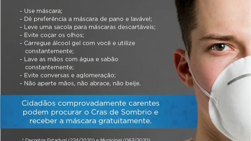 Portaria recomenda máscaras a toda a população em Sombrio