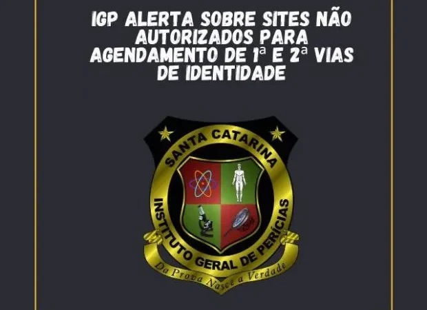 IGP alerta sobre sites não autorizados para agendamento de 1ª e 2ª vias de identidade