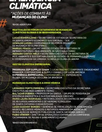 Especialistas discutem mudanças climáticas em Santa Catarina em Webinar