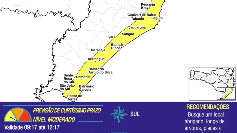 Defesa Civil alerta para fortes rajadas de vento na região