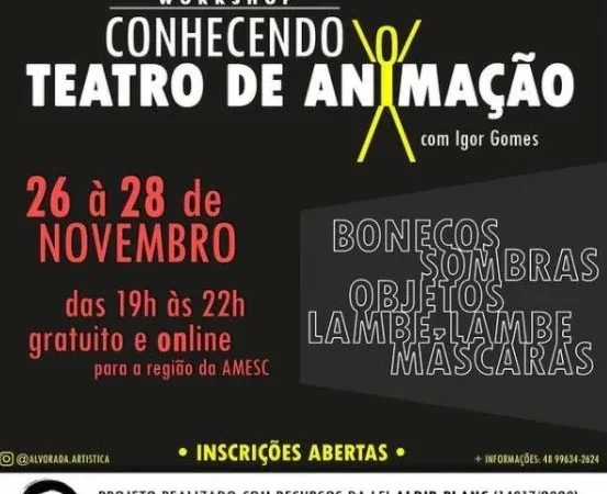 Região recebe workshop sobre Teatro de Animação