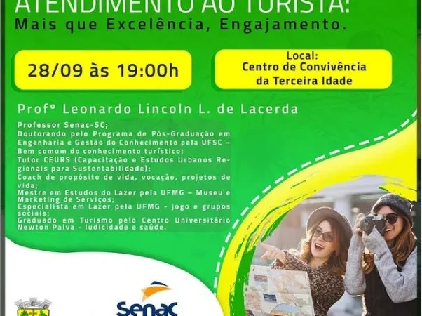 Workshop de atendimento ao turista será ministrado em Jacinto