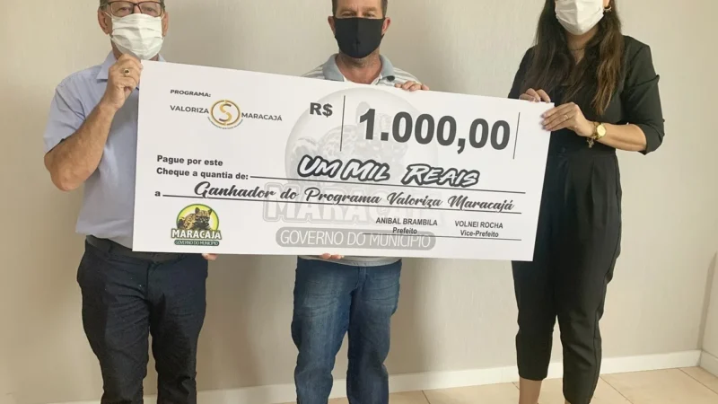 Ganhador busca primeiro prêmio do Programa Valoriza Maracajá