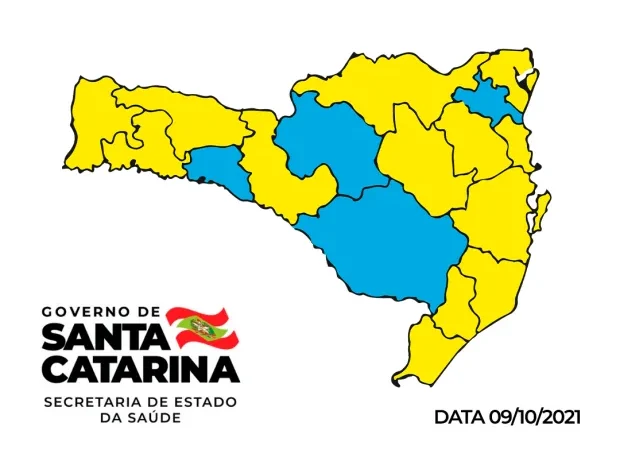 Matriz de Risco para Covid-19 em Santa Catarina aponta treze regiões no nível alto e quatro no nível moderado
