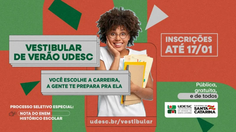 Udesc está com inscrições gratuitas abertas para o Vestibular de Verão 2022