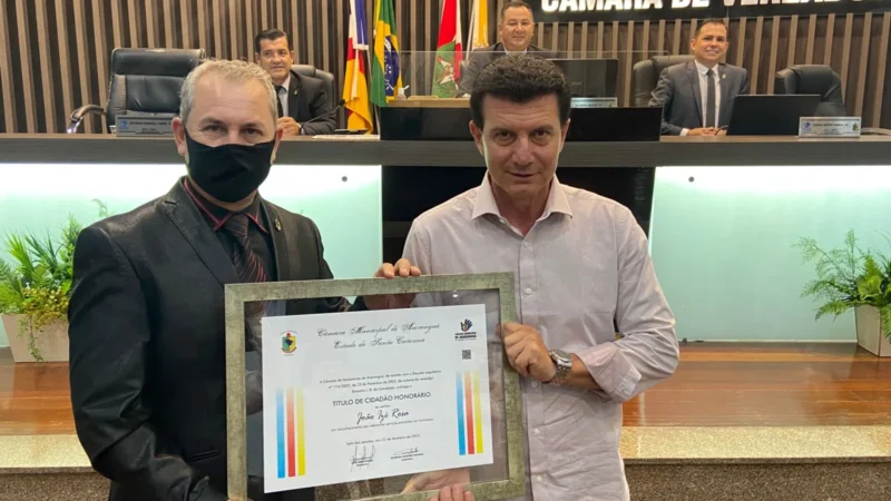 Diretor da Casa Lar recebe título de cidadão honorário de Araranguá