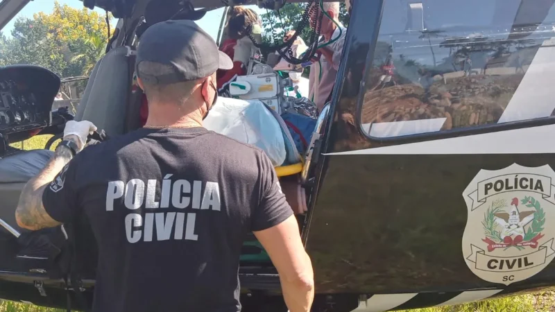 Saer transporta vítima de acidente em Timbé do Sul; morte de motociclista é confirmada