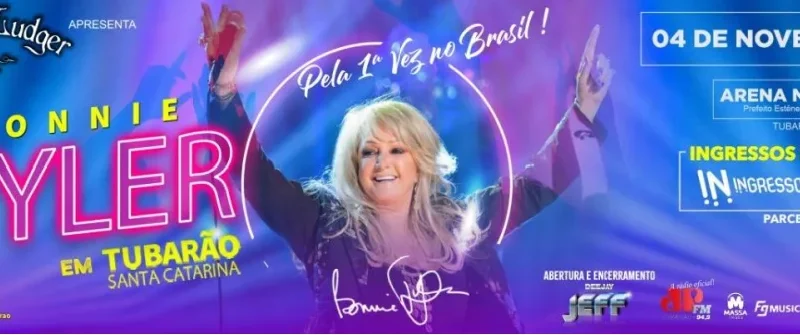 Primeiro show de Bonnie Tyler no Brasil será em Tubarão