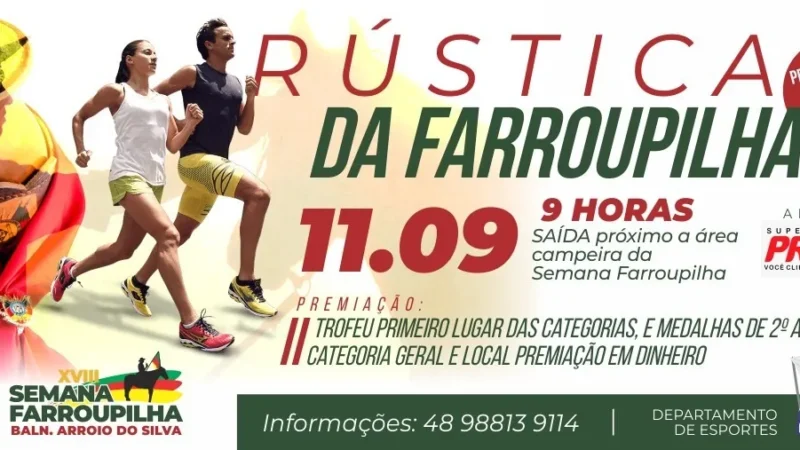 Inscrições abertas para a Corrida Rústica da Farroupilha