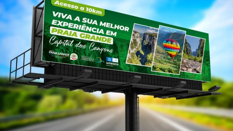 Praia Grande investe no marketing do município e adere outdoors na BR-101