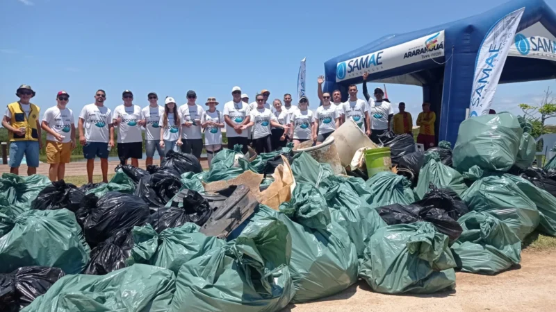 Mutirão retira 5 toneladas de lixo do Rio Araranguá