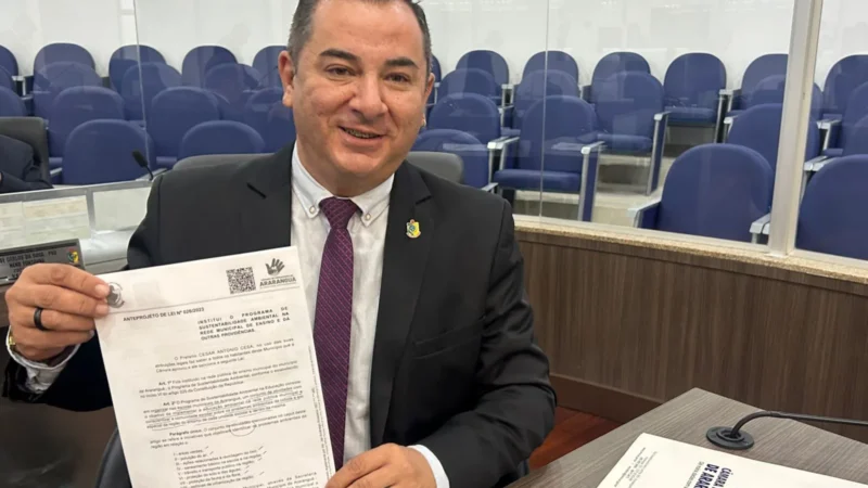 Vereador Jair Anastácio propõe Programa de Sustentabilidade para conscientizar a comunidade escolar sobre problemas ambientais