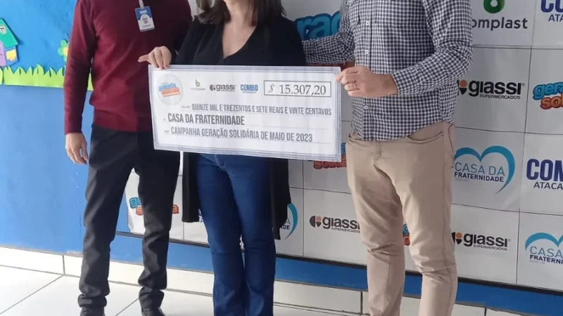 Geração Solidária arrecada mais de 15 mil em maio