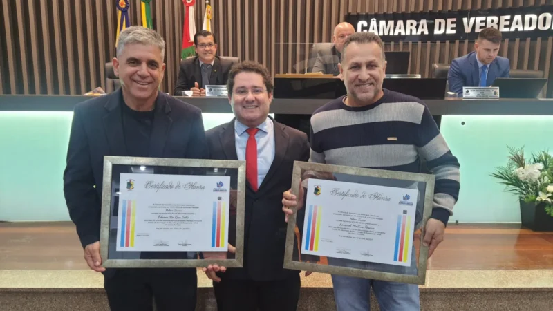Câmara concede Moção de Reconhecimento aos motoristas da APAE, Fabiano e Lourival