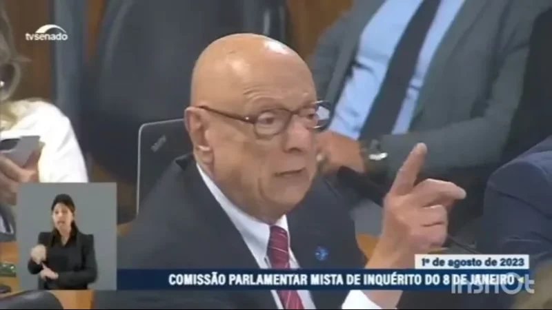 Senador Esperidião Amin revela mensagens sobre invasão do Congresso em CPMI do 8 de janeiro.