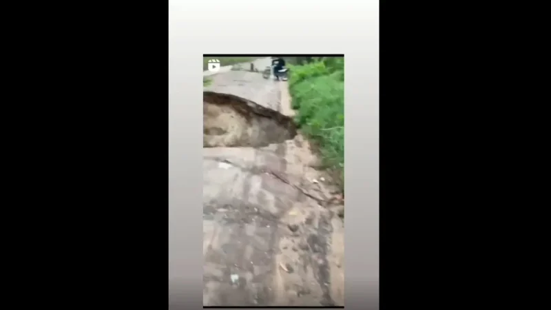 Chuvarada deixa estrago na Rodovia Caminhos do Mar