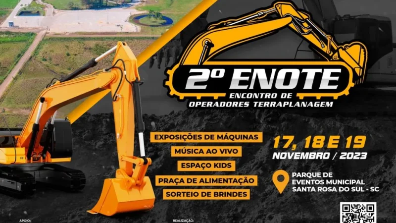 Santa Rosa do Sul se prepara para o 2º Encontro de Operadores de Terraplanagem