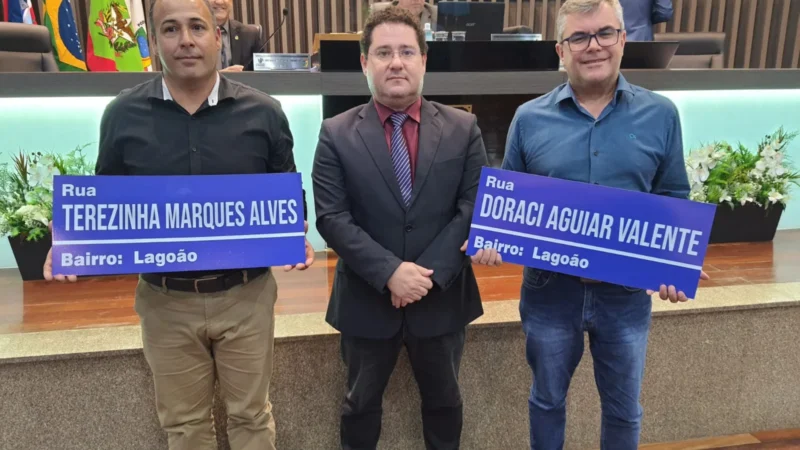 Nome em ruas de Araranguá para homenagear cidadãos