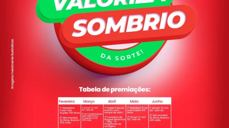 Valoriza Sombrio terá o primeiro sorteio em 15 de fevereiro