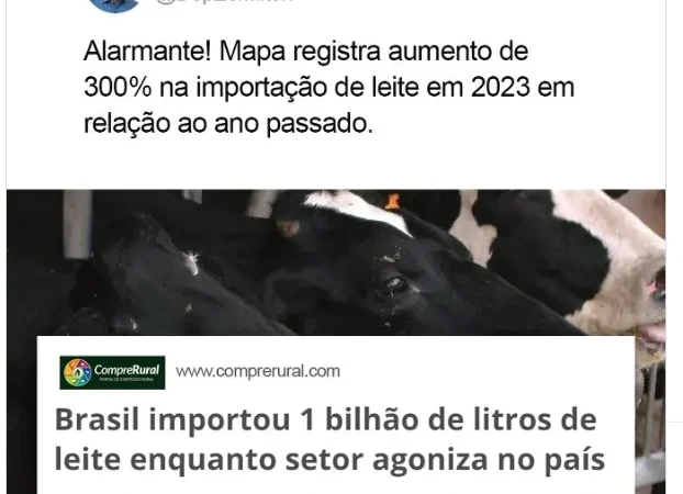 Deputado Zé Milton faz críticas aos acordos internacionais do setor do leite