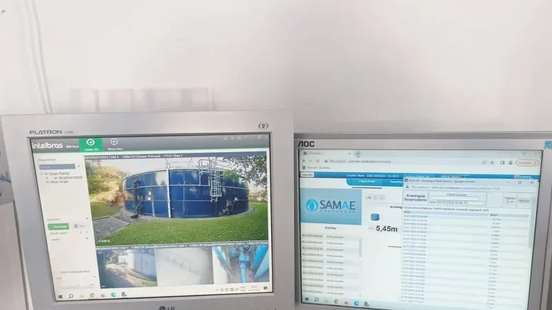 Monitorados por telemetria, reservatórios de água tem capacidade de armazenamento para 4,5 milhões de litros