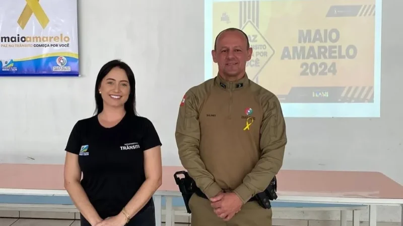 Maio amarelo: palestra de conscientização sobre o trânsito é realizada para estudantes