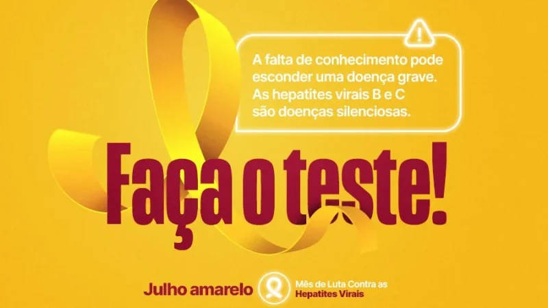 Julho Amarelo: Saúde alerta para diagnóstico precoce e tratamento das hepatites virais