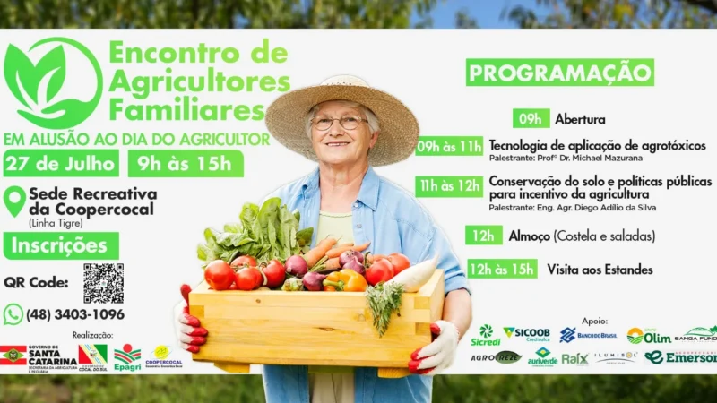 Encontro de Agricultores Familiares de Cocal do Sul vai reunir 150 pessoas neste sábado