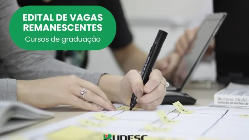 Udesc abre inscrições para vagas remanescentes em cursos presenciais de graduação