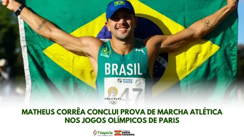 Representante de Santa Catarina, Matheus Corrêa participa da prova de marcha atlética dos Jogos Olímpicos de Paris