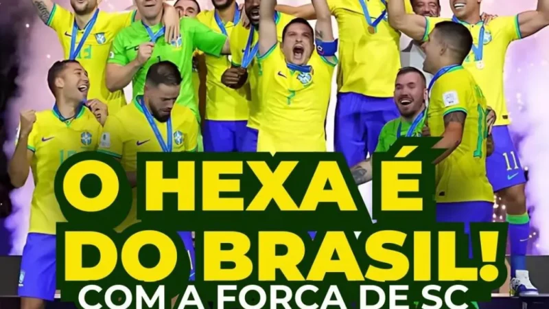 Catarinenses brilham no hexacampeonato mundial da seleção brasileira de futsal