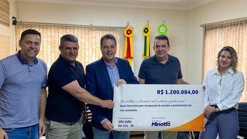 São João do Sul recebe emenda do deputado Rodrigo Minotto de r$ 1,2 milhão para recuperação de estradas