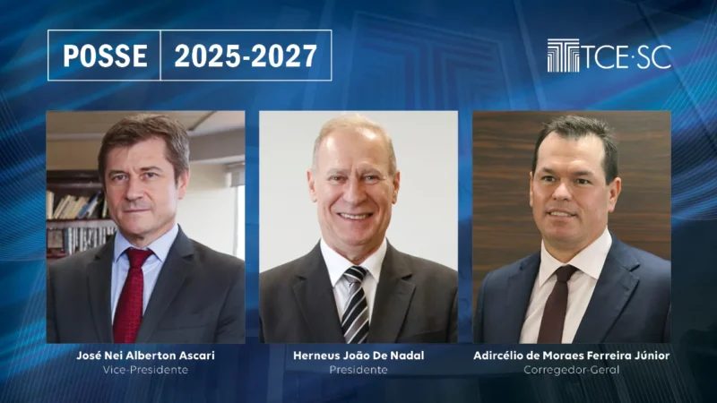 Conselheiro Herneus De Nadal será reconduzido à presidência do TCE/SC para o biênio 2025-2027 em cerimônia na terça-feira (11/2)