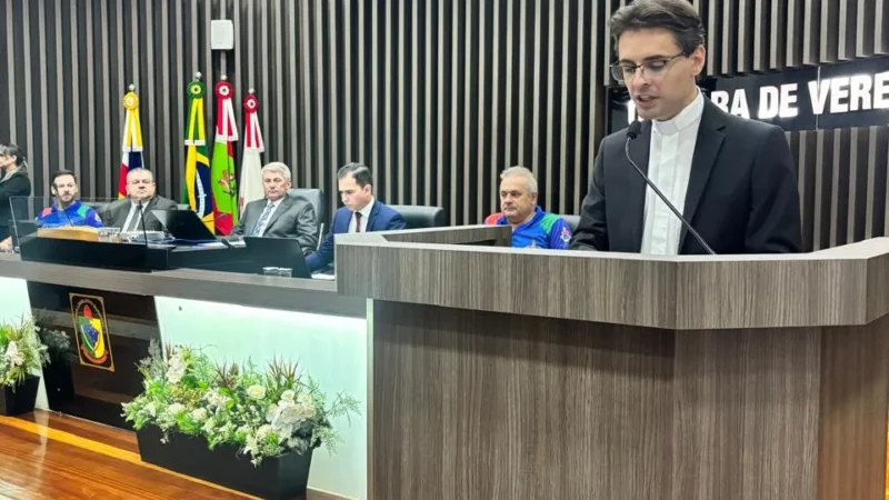 Pároco Jonas Emerim divulga 177ª Festa de Nossa Senhora Mãe dos Homens na Câmara de Vereadores