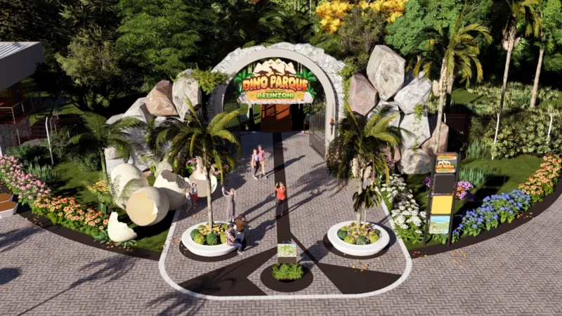 Parque Belinzoni recebe réplicas realistas de dinossauros e se transforma em atração jurássica