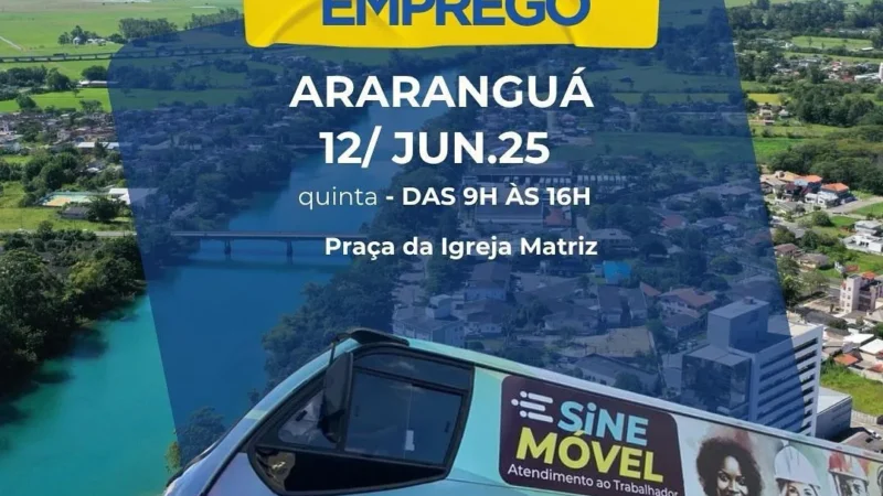 Sine móvel realiza feirão de empregos em Araranguá nesta quinta-feira (12)