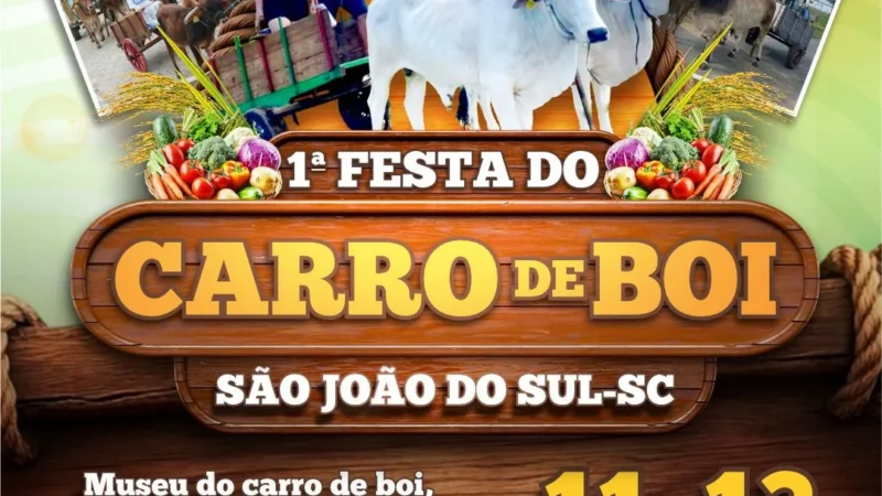 São João do Sul promove a 1ª Festa do Carro de Boi em julho