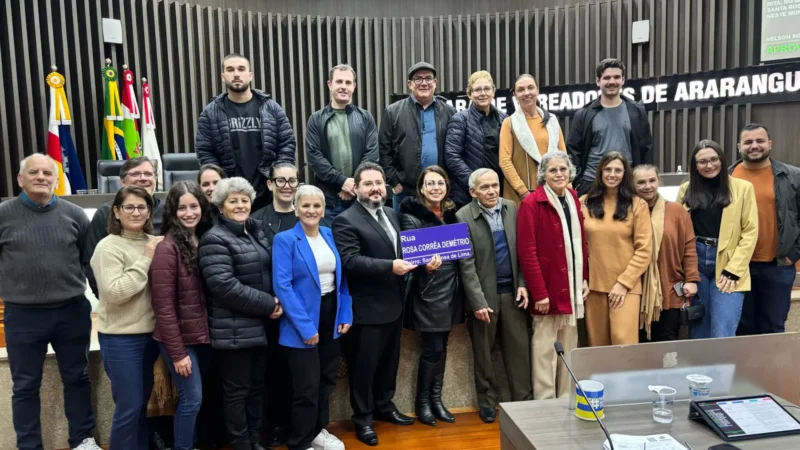 Rua do bairro Santa Rosa de Lima será nomeada Rosa Corrêa Demétrio após aprovação na Câmara de Araranguá