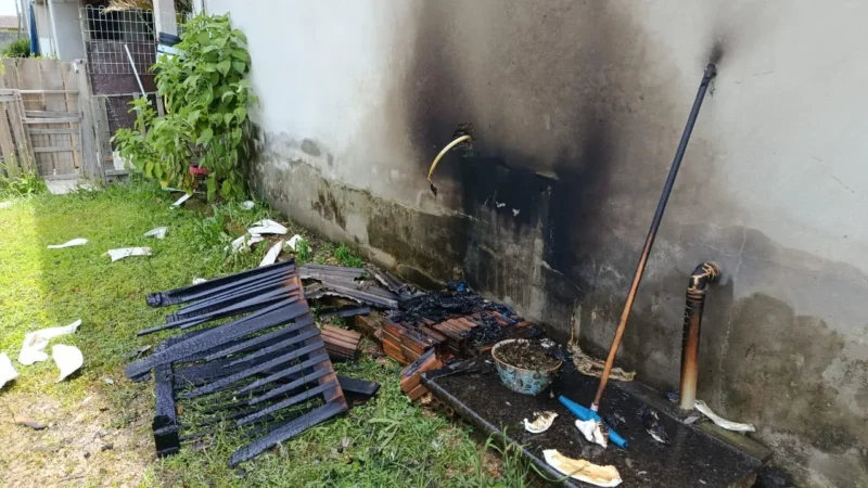 Bombeiros controlam incêndio em botijão de gás e evitam maiores danos em residência de Morro da Fumaça