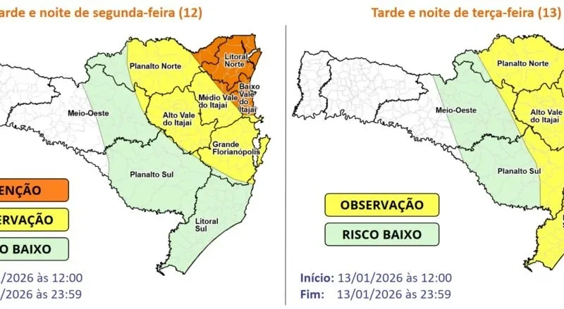 Calor extremo e temporais colocam Santa Catarina em alerta nesta semana