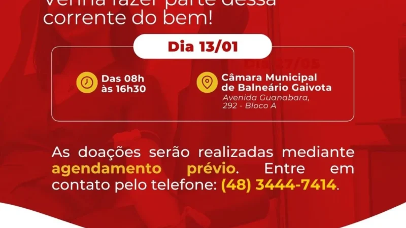 Balneário Gaivota abre 2026 com primeira Coleta Externa do HEMOSC em Santa Catarina