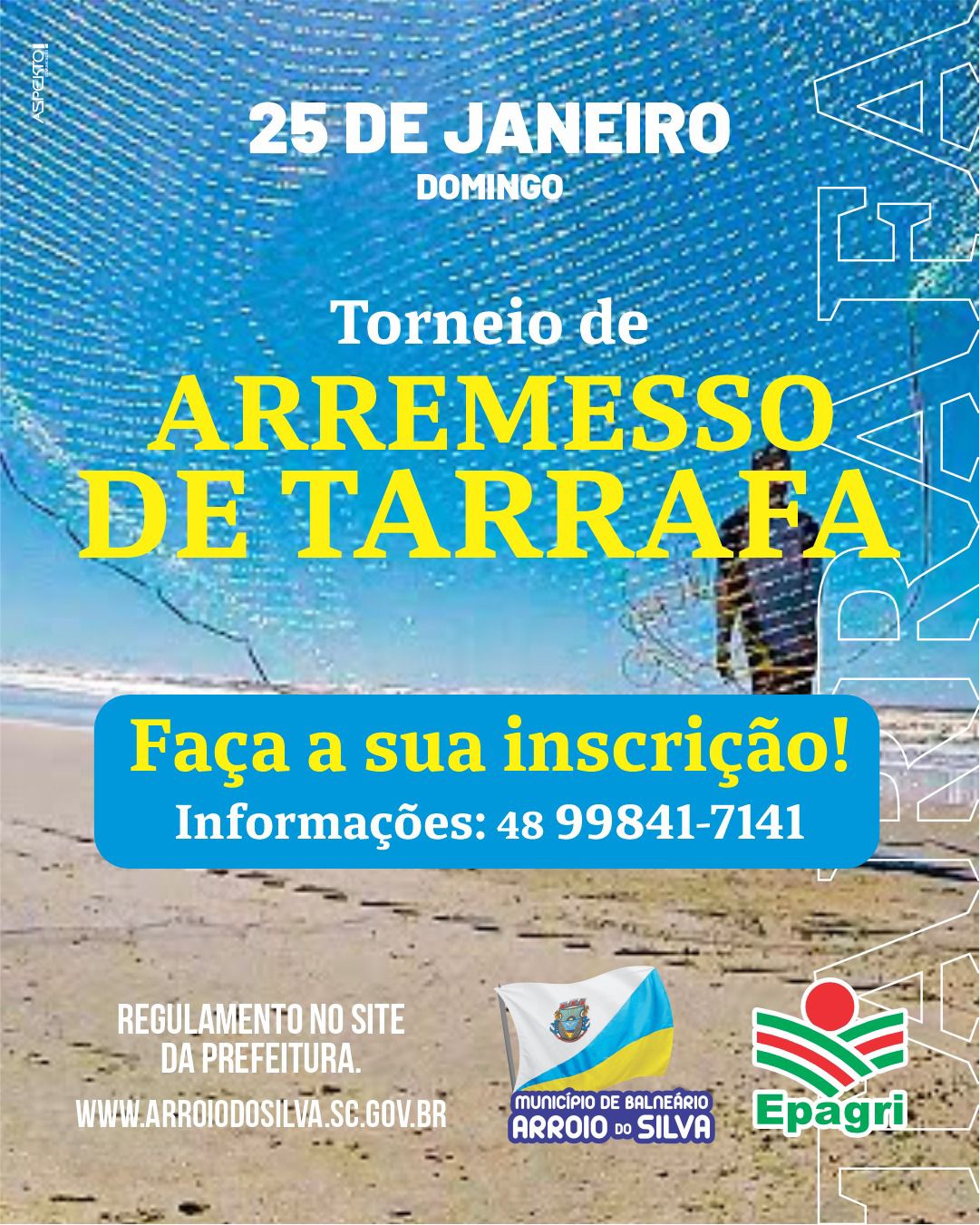 Inscrições abertas para o 1º Torneio de Arremesso de Tarrafa em Balneário Arroio do Silva