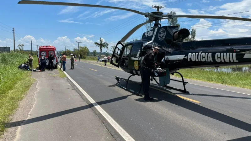 SAER/SAMU Aeromédico atende atropelamento em Balneário Arroio do Silva