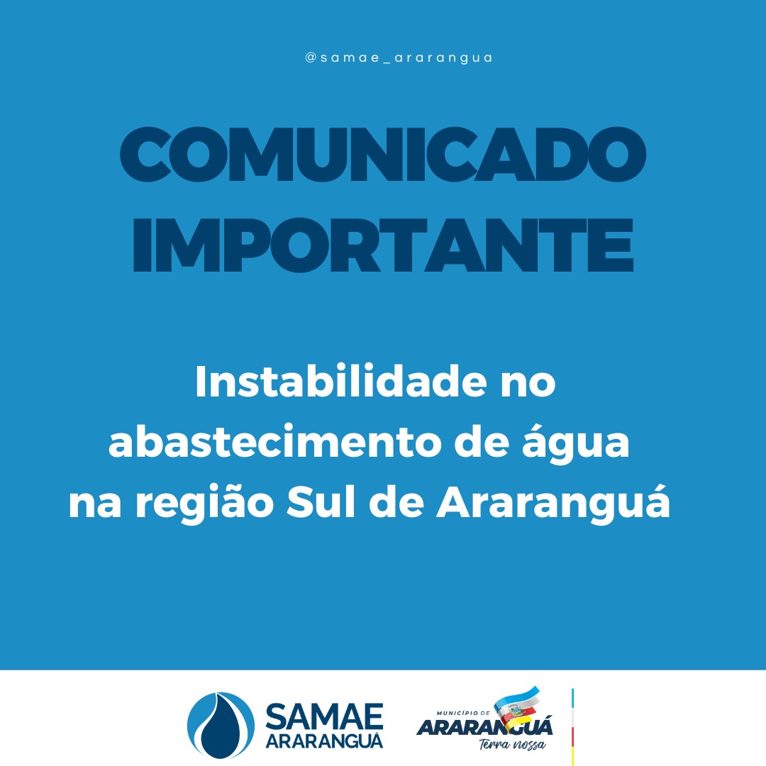 Manutenção na ETA do Caverá causa instabilidade no abastecimento de água no sul de Araranguá