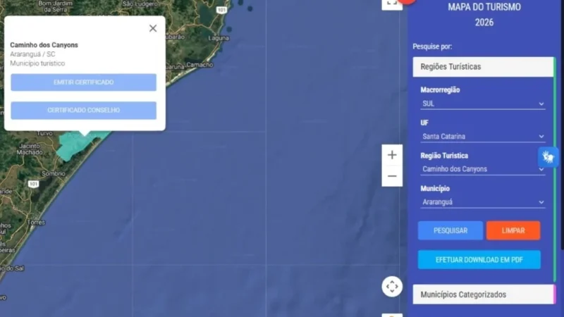ARARANGUÁ MANTÉM CATEGORIA MÁXIMA NO TURISMO NACIONAL
