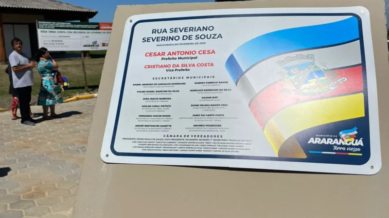 Nova rua pavimentada no Morro dos Conventos reforça mobilidade e homenageia personalidade histórica