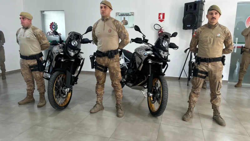 PM reforça segurança no Extremo Sul com novas motos de alta potência para a ROCAM